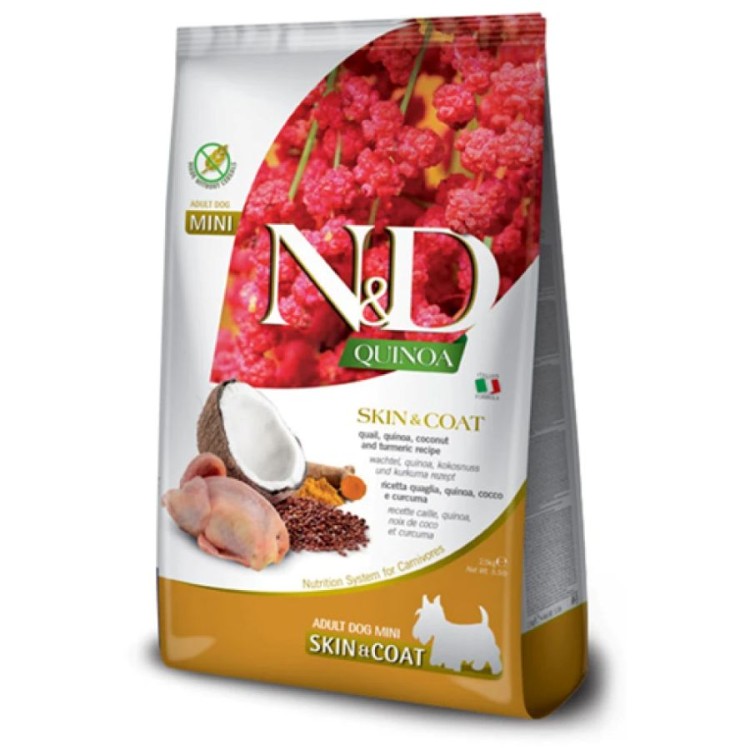 ND QUINOA SKIN AND COAT QUAIL ADULT MINI 7kg