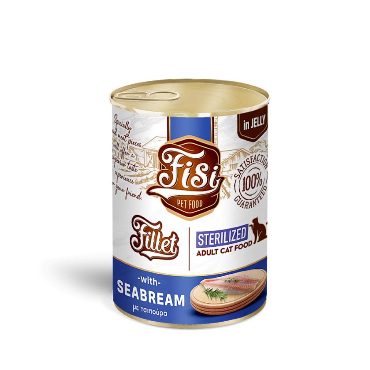 FISI ADULT CAT STERILIZED WET FOOD ΦΙΛΕΤΟ ΤΣΙΠΟΥΡΑ ΣΕ ΖΕΛΕ 400gr