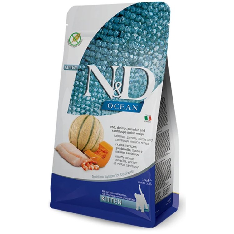 ND COD SHRIMP PUMPKIN AND CANTALOUPE MELON KITTEN 1.5kg ND COD SHRIMP PUMPKIN AND CANTALOUPE MELON KITTEN 1.5kg