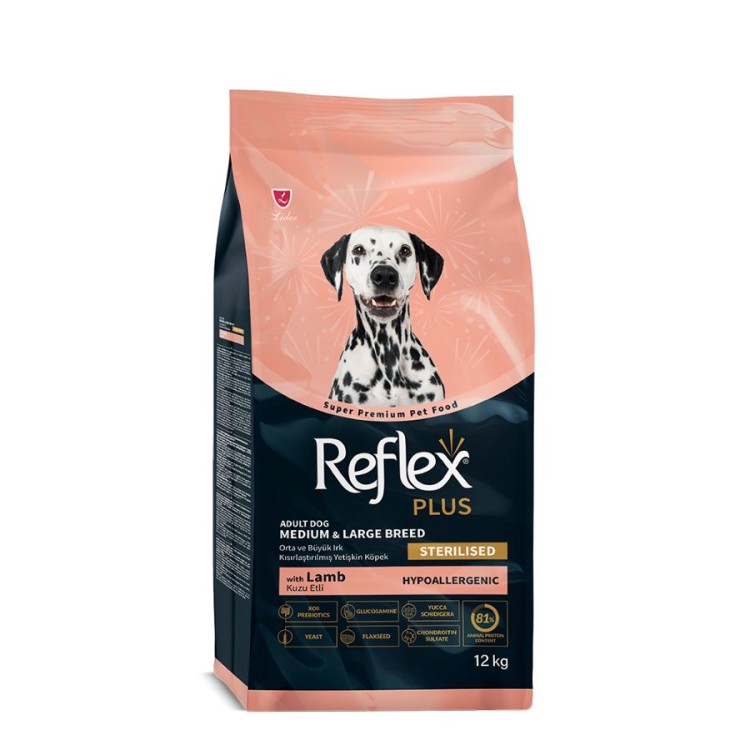 REFLEX PLUS MEDIUM LARGE STERILISED LIGHT ADULT DOG ΑΡΝΙ 12kg REFLEX PLUS MEDIUM LARGE STERILISED LIGHT ADULT DOG ΑΡΝΙ 12kg