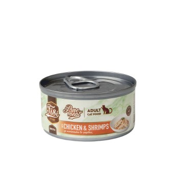FISI PURE MEAT ADULT CAT WET FOOD ΚΟΤΟΠΟΥΛΟ ΚΑΙ ΓΑΡΙΔΕΣ ΣΕ ΖΩΜΟ 80gr