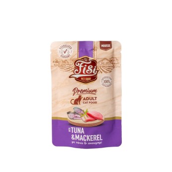FISI PURE MEAT ADULT CAT WET FOOD MOUSSE TONOΣ ΚΑΙ ΣΚΟΥΜΠΡΙ 80gr