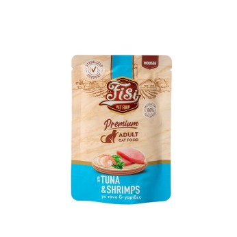 FISI PURE MEAT ADULT CAT WET FOOD MOUSSE ΤΟΝΟΣ ΚΑΙ ΓΑΡΙΔΕΣ 80gr