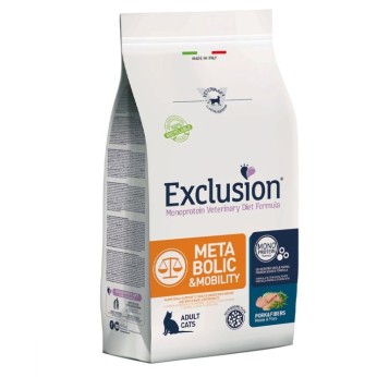 EXCLUSION VETERINARY DIET METABOLIC AND MOBILITY ADULT CAT PORK AND FIBERS 1.5kg