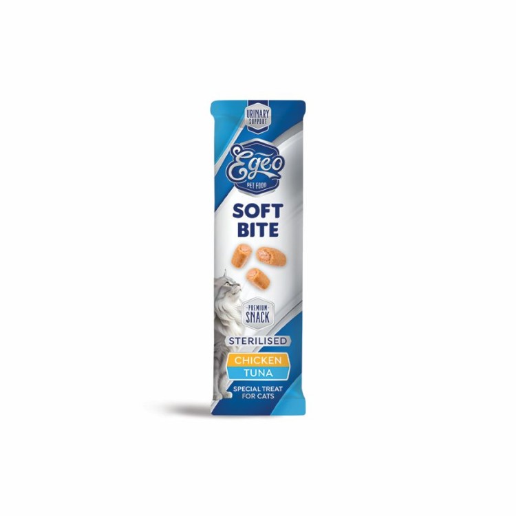 EGEO STERILISED ADULT CAT SOFT BITES ΚΟΤΟΠΟΥΛΟ ΚΑΙ ΤΟΝΟΣ 10gr