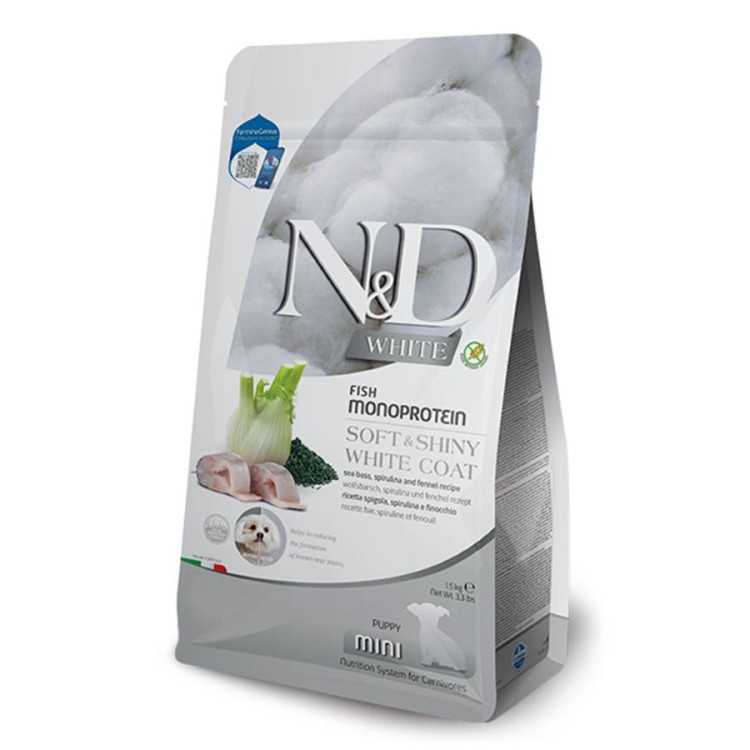 ND DOG WHITE SEA BASS AND SPIRULINA PUPPY MINI 1,5kg