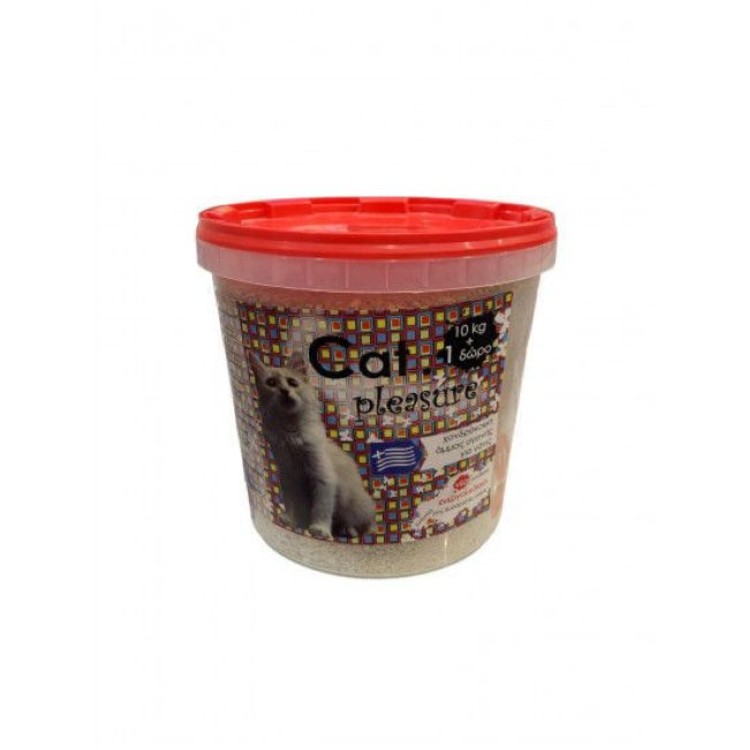CAT PLEASURE ΧΟΝΔΡΟΚΟΚΚΗ ΑΜΜΟΣ ΓΑΤΑΣ 10kg ΚΑΙ 1kg ΔΩΡΟ