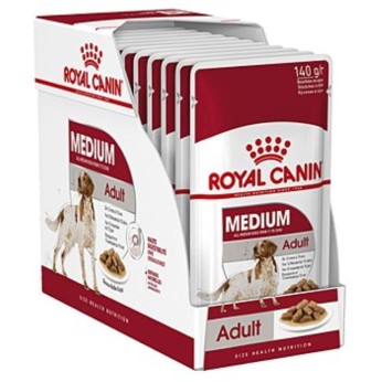ROYAL CANIN MEDIUM ADULT DOG CHUNKS IN GRAVY POUCH 10x140gr ROYAL CANIN MEDIUM ADULT DOG CHUNKS IN GRAVY POUCH 10x140gr