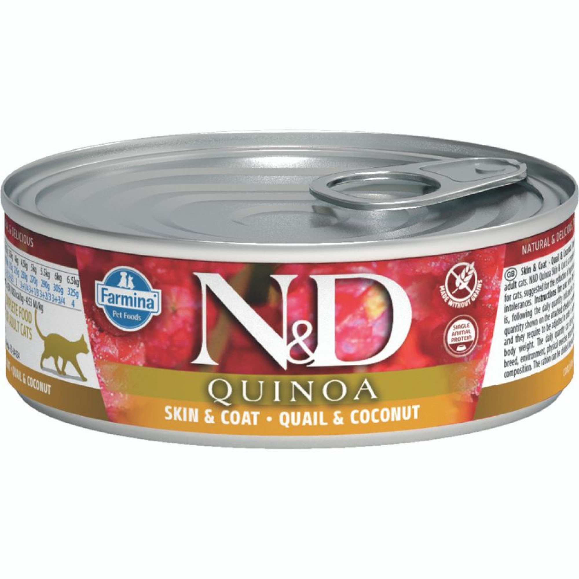 ND QUINOA ADULT CAT SKIN AND COAT WET FOOD ΟΡΤΥΚΙ ΚΙΝΟΑ ΚΑΡΥΔΑ 80gr
