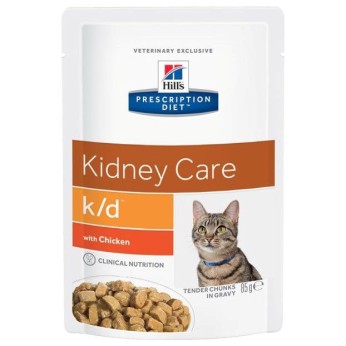 HILL'S PRESCRIPTION K/D KIDNEY CARE CHICKEN ADULT CAT CHUNKS IN GRAVY POUGH 85gr