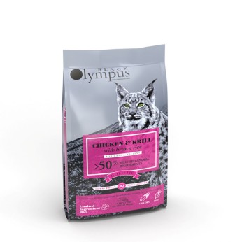 BLACK OLYMPUS LOW GRAIN ADULT CAT AND KITTEN ΚΟΤΟΠΟΥΛΟ ΚΡΙΛ ΚΑΙ ΚΑΣΤΑΝΟ ΡΥΖΙ 8kg ΚΑΙ 1.5kg ΔΩΡΟ