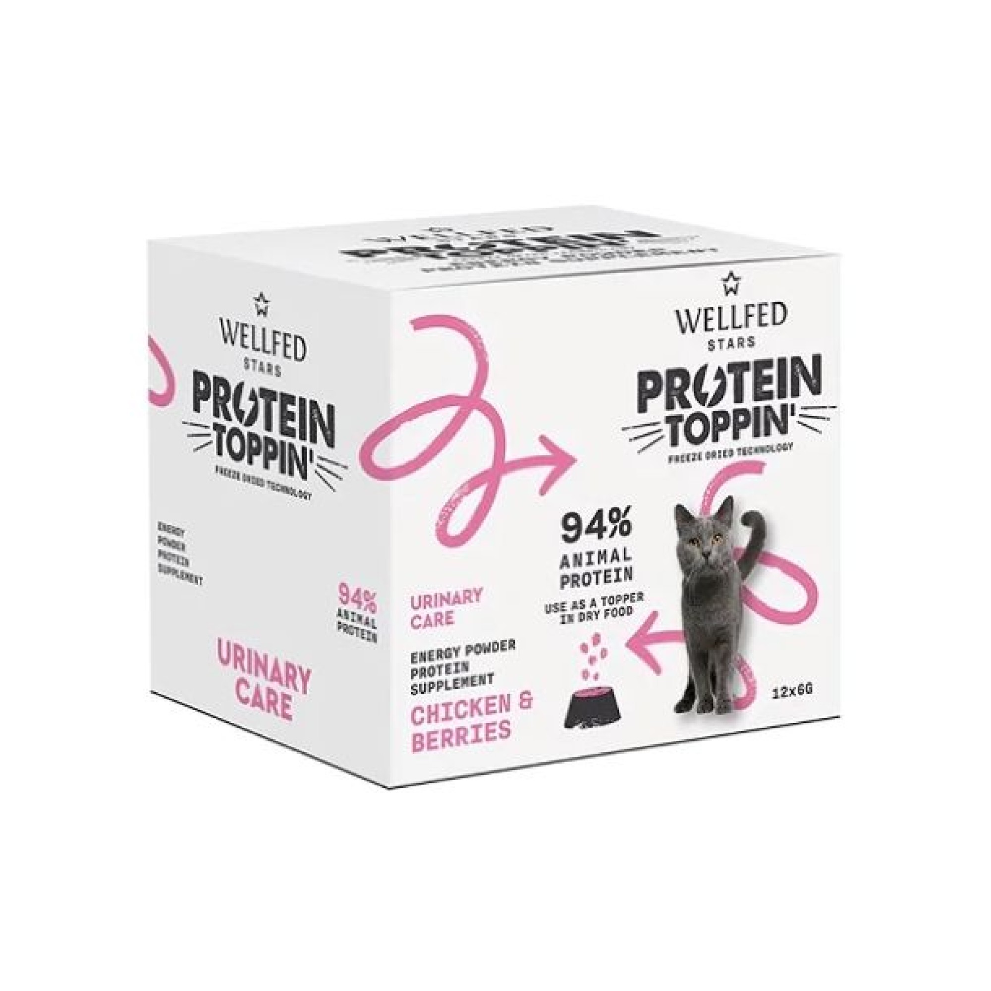 WELLFED FREEZE DRIED PROTEIN TOPPIN URINARY CARE ΣΥΜΠΛΗΡΩΜΑ ΔΙΑΤΡΟΦΗΣ ΓΑΤΑΣ ΚΟΤΟΠΟΥΛΟ ΚΑΙ ΜΟΥΡΑ 12pcs