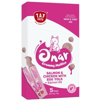 TAF PETS ONAR SKIN AND COAT AID CAT CREAMY FOOD ΣΟΛΟΜΟ ΚΟΤΟΠΟΥΛΟ ΚΡΟΚΟ ΑΥΓΟΥ ΚΑΙ ΛΑΔΙ ΣΟΛΟΜΟΥ 5pcs x 14gr TAF PETS ONAR SKIN AND COAT AID CAT CREAMY FOOD ΣΟΛΟΜΟ ΚΟΤΟΠΟΥΛΟ ΚΡΟΚΟ ΑΥΓΟΥ ΚΑΙ ΛΑΔΙ ΣΟΛΟΜΟΥ 5pcs x 14gr
