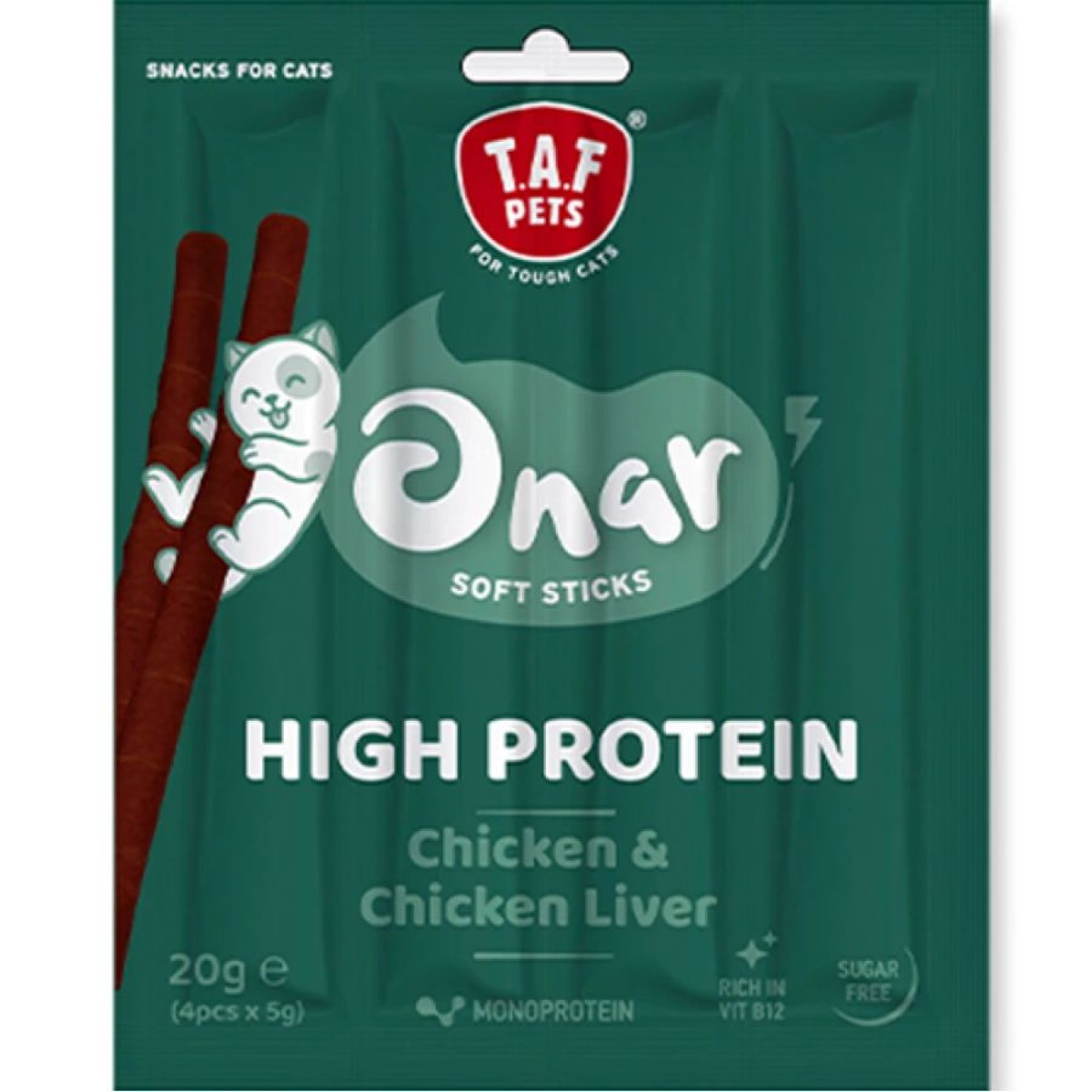 TAF PETS ONAR HIGH PROTEIN SOFT STICKS ME ΚΟΤΟΠΟΥΛΟ ΚΑΙ ΣΥΚΩΤΙ ΚΟΤΟΠΟΥΛΟΥ 4pcs x 5gr