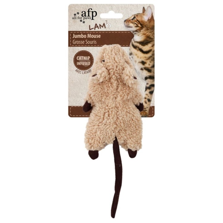 AFP ΛΟΥΤΡΙΝΟ ΠΑΙΧΝΙΔΙ ΓΑΤΑΣ LAMBSWOOL JUMBO CRINKLE CATNIP RODENT ΚΑΦΕ 19cm
