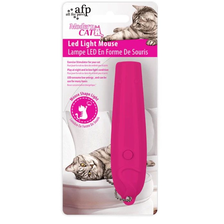 AFP ΠΑΙΧΝΙΔΙ ΓΑΤΑΣ MODERN CAT LED LIGHT MOUSE ΦΟΥΞΙΑ
