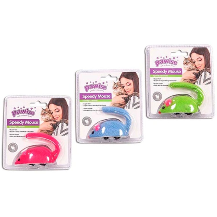 PAWISE ΠΑΙΧΝΙΔΙ ΓΑΤΑΣ SPEEDY MOUSE ΦΟΥΞΙΑ 9cm