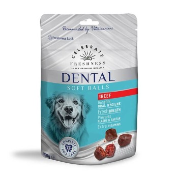 CELEBRATE FRESHNESS SUPER PREMIUM DENTAL SOFT BALLS ADULT DOG ΒΟΔΙΝΟ 150gr
