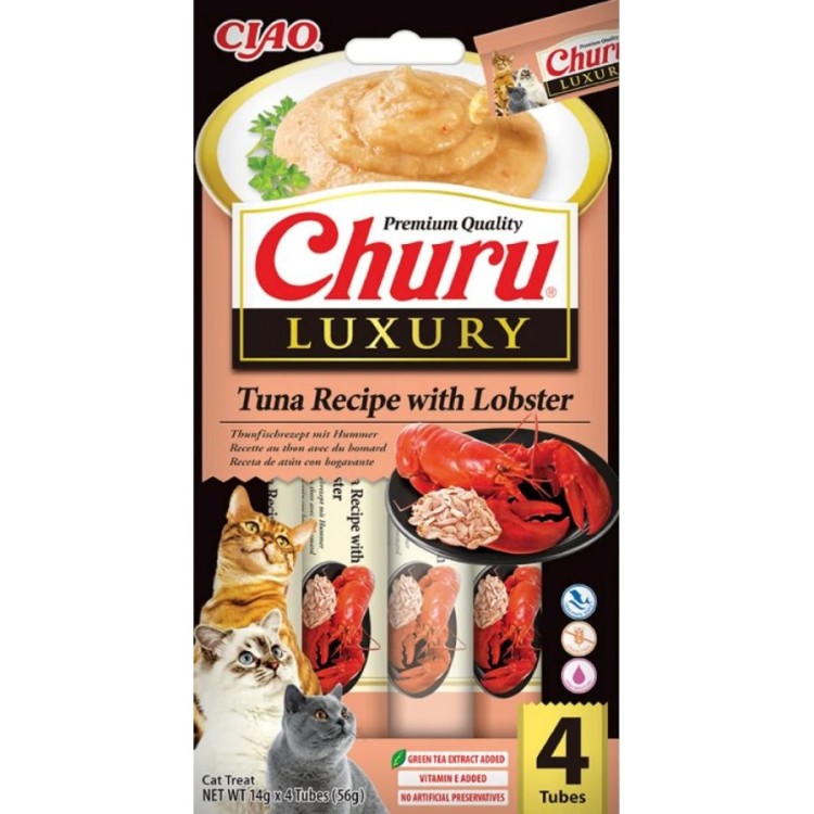 CIAO CHURU LUXURY ADULT CAT WET FOOD CREAMY ΤΟΝΟΣ ΚΑΙ ΑΣΤΑΚΟΣ 4pcs x 14gr CIAO CHURU LUXURY ADULT CAT WET FOOD CREAMY ΤΟΝΟΣ ΚΑΙ ΑΣΤΑΚΟΣ 4pcs x 14gr