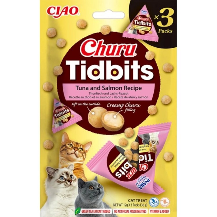 CIAO CHURU TIDBITS ADULT CAT SOFT CREAMY BALLS ΤΟΝΟΣ ΚΑΙ ΣΟΛΟΜΟΣ 3pcs x 12gr CIAO CHURU TIDBITS ADULT CAT SOFT CREAMY BALLS ΤΟΝΟΣ ΚΑΙ ΣΟΛΟΜΟΣ 3pcs x 12gr