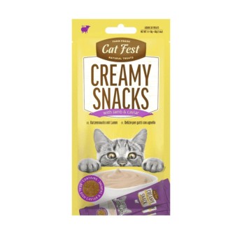 CAT FEST CREAMY SNACKS ADULT CAT ΜΕ ΑΡΝΙ ΚΑΙ ΧΑΒΙΑΡΙ 4pcs 40gr