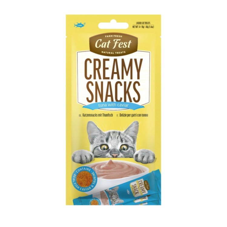 CAT FEST CREAMY SNACKS ADULT CAT ΜΕ TONO ΚΑΙ ΧΑΒΙΑΡΙ 4pcs 40gr