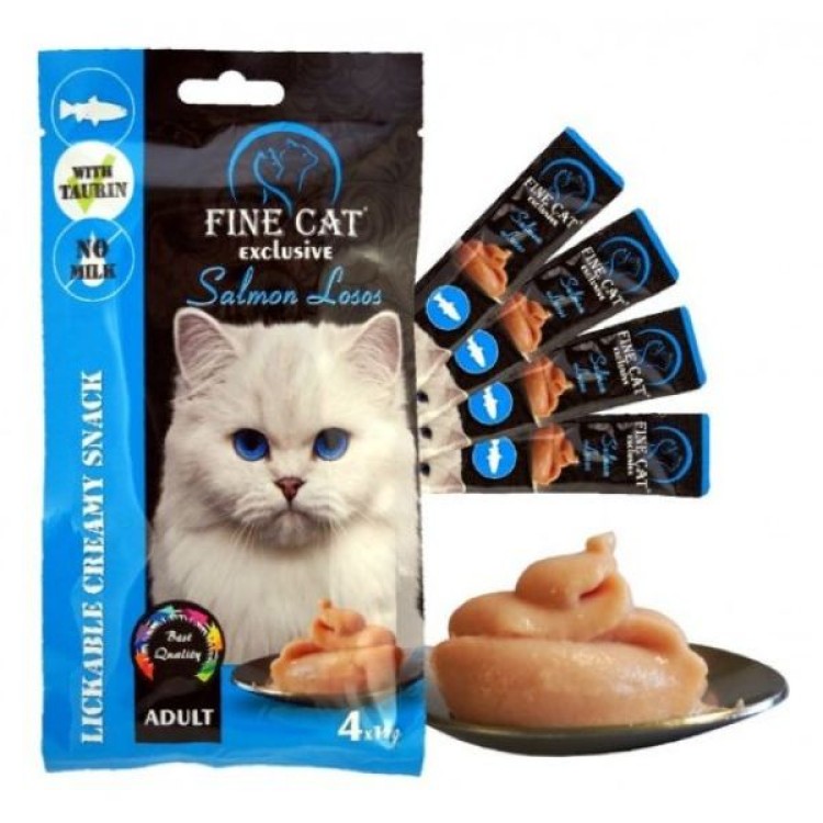 FINE CAT EXCLUSIVE ΚΡΕΜΩΔΕΣ ΛΙΧΟΥΔΙΑ ΜΕ ΣΟΛΟΜΟ 4x15gr