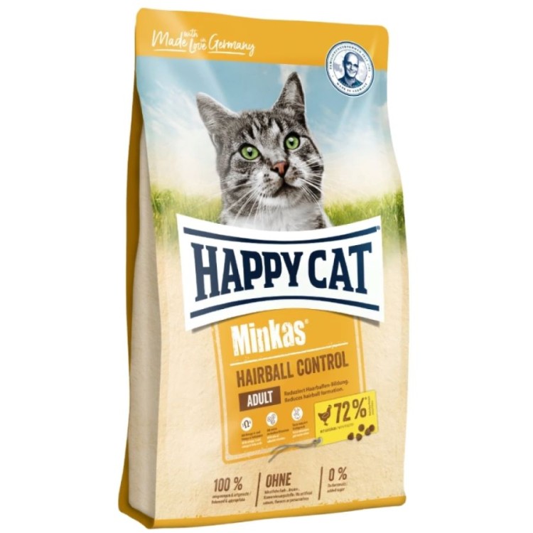 HAPPY CAT MINKAS HAIRBALL CONTROL ADULT CAT FOOD ΜΕ ΠΟΥΛΕΡΙΚΑ 4kg