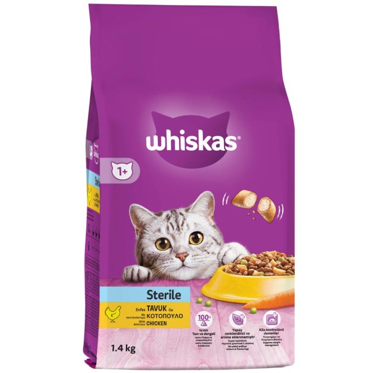 WHISKAS STERILISED ADULT CAT CHICKEN 1.4kg WHISKAS STERILISED ADULT CAT CHICKEN 1.4kg