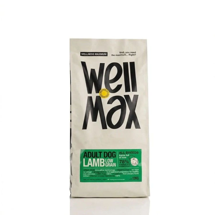 WELLMAX LOW GRAIN ALL BREEDS ADULT DOG LAMP 12KG WELLMAX LOW GRAIN ALL BREEDS ADULT DOG LAMP 12KG