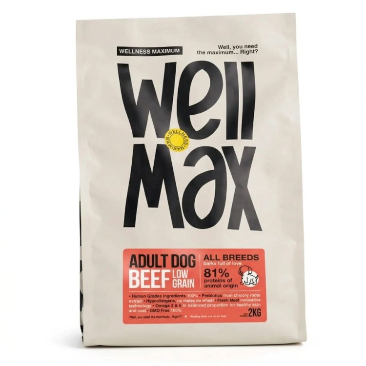 WELLMAX LOW GRAIN ALL BREEDS ADULT DOG BEEF 2KG