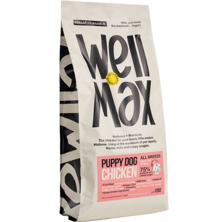 WELLMAX ALL BREEDS PUPPY DOG CHICKEN 12KG