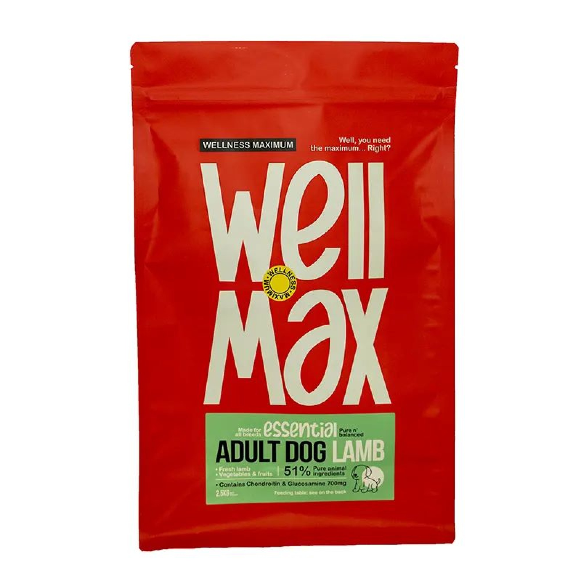 WELLMAX ESSENTIALS ADULT DOG LAMB 14KG