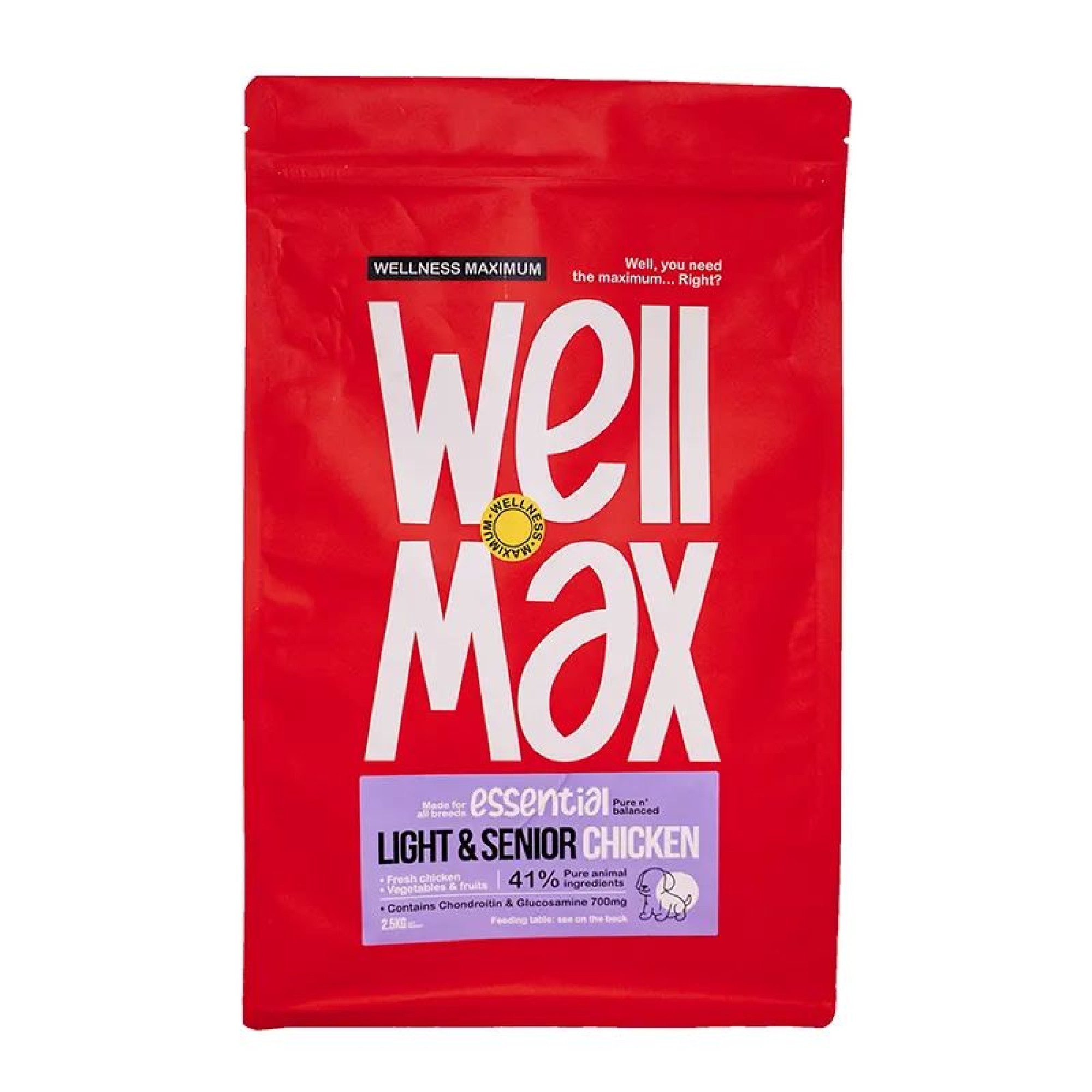 WELLMAX ESSENTIALS LIGHT AND SENIOR DOG CHICKEN 2KG