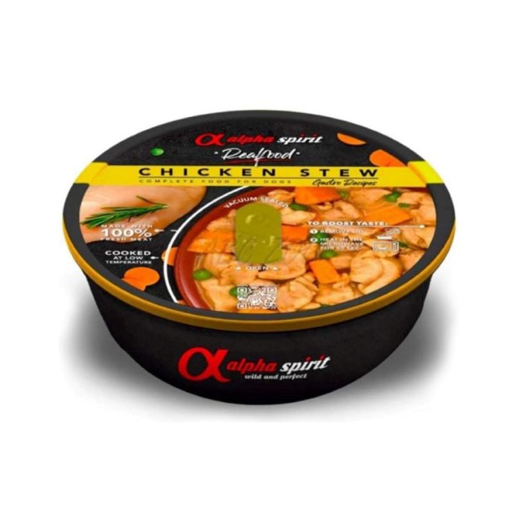 ALPHA SPIRIT REAL FOOD ΜΑΓΕΙΡΕΥΤΟ ΦΑΓΗΤΟ ΜΕ ΚΟΤΟΠΟΥΛΟ ΚΑΙ ΛΑΧΑΝΙΚΑ ΓΙΑ ΣΚΥΛΟΥΣ 280gr