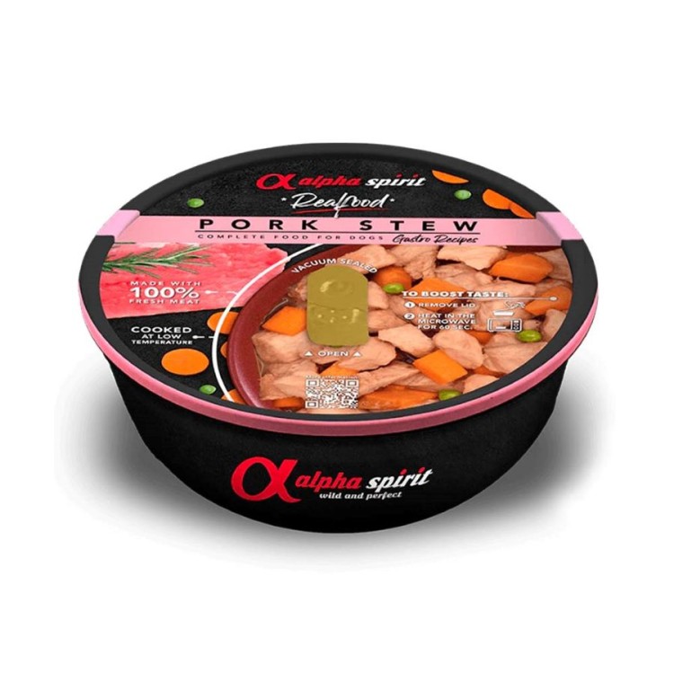ALPHA SPIRIT REAL FOOD ΜΑΓΕΙΡΕΥΤΟ ΦΑΓΗΤΟ ΜΕ ΧΟΙΡΙΝΟ ΚΑΙ ΛΑΧΑΝΙΚΑ ΓΙΑ ΣΚΥΛΟΥΣ 280gr