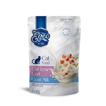 EGEO ADULT CAT GRAIN FREE STERILISED SUPPORT WET FOOD ΚΟΤΟΠΟΥΛΟ ΜΠΑΚΑΛΙΑΡΟΣ ΚΑΙ ΚΑΤΣΙΚΙΣΙΟ ΓΑΛΑ 85gr