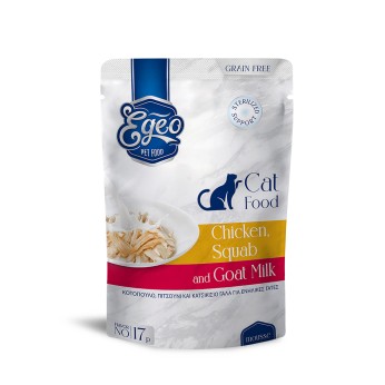 EGEO ADULT CAT GRAIN FREE STERILISED SUPPORT WET FOOD ΚΟΤΟΠΟΥΛΟ ΠΙΤΣΟΥΝΙ ΚΑΙ ΚΑΤΣΙΚΙΣΙΟ ΓΑΛΑ ΣΕ ΜΟΥΣ 85gr