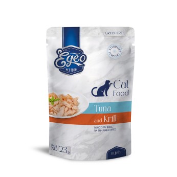 EGEO ADULT CAT GRAIN FREE STERILISED SUPPORT WET FOOD ΤΟΝΟΣ ΚΑΙ ΚΡΙΛ ΣΕ ΖΕΛΕ 85gr