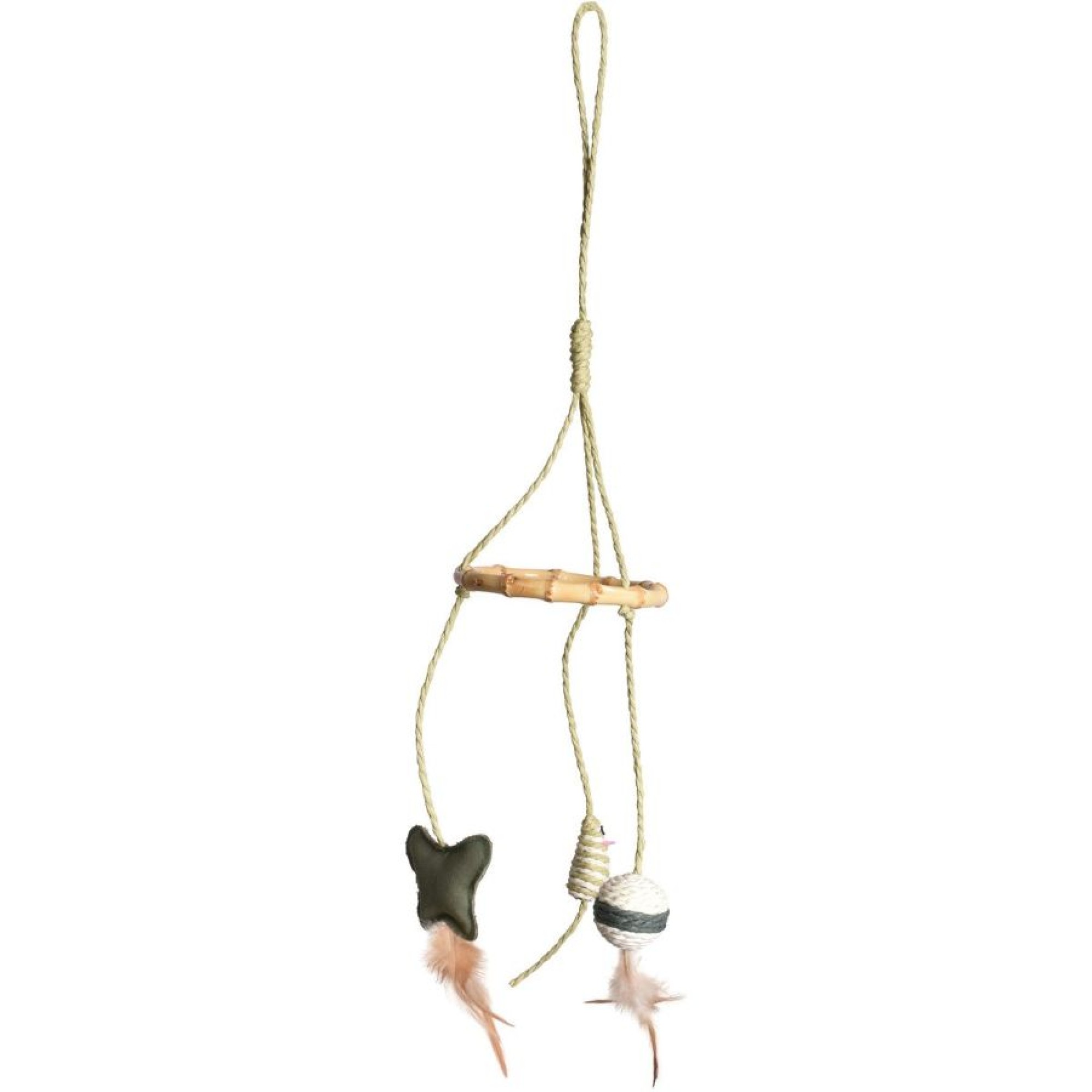 BOBBY MODULE ΚΡΕΜΑΣΤΟ ΠΑΙΧΝΙΔΙ ΓΑΤΑΣ ΜΕ CATNIP ΠΡΑΣΙΝΟ 60x12cm