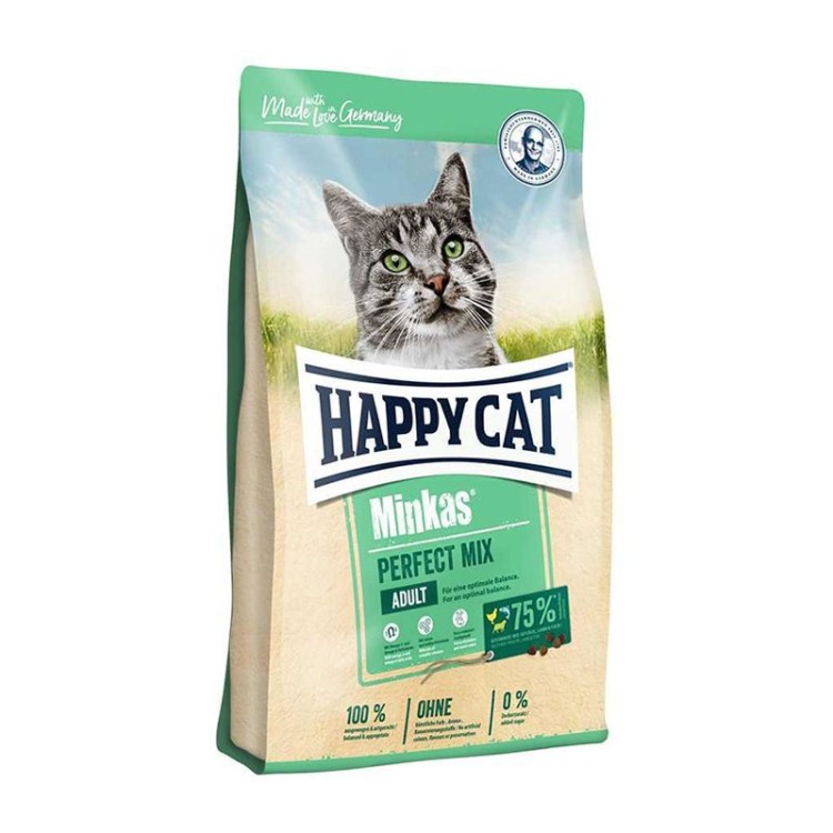 HAPPY CAT MINKAS PERFECT MIX ADULT CAT FOOD ΜΕ ΠΟΥΛΕΡΙΚΑ ΑΡΝΙ ΚΑΙ ΨΑΡΙΑ 1,5kg