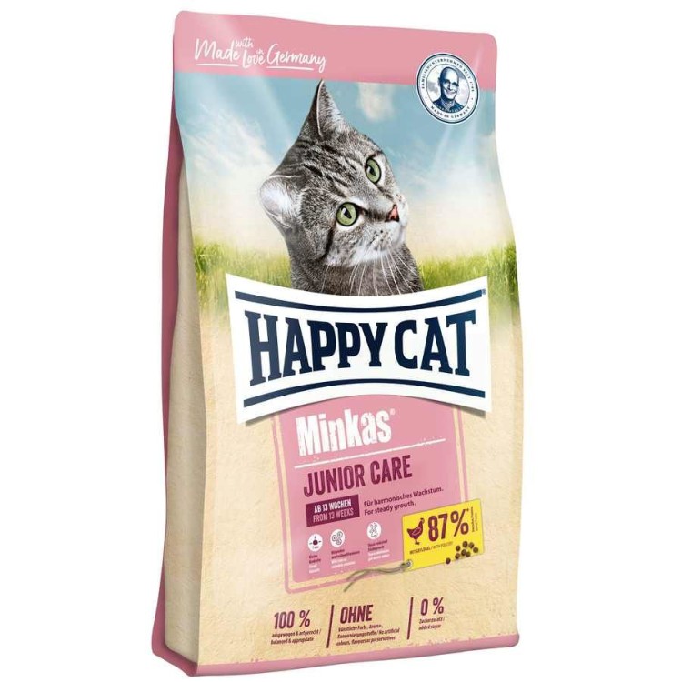 HAPPY CAT MINKAS JUNIOR CARE ADULT CAT FOOD ME ΠΟΥΛΕΡΙΚΑ 1.5kg