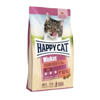 HAPPY CAT MINKAS STERILIZED ADULT CAT FOOD ΜΕ ΣΟΛΟΜΟ 1.5kg HAPPY CAT MINKAS STERILIZED ADULT CAT FOOD ΜΕ ΣΟΛΟΜΟ 1.5kg