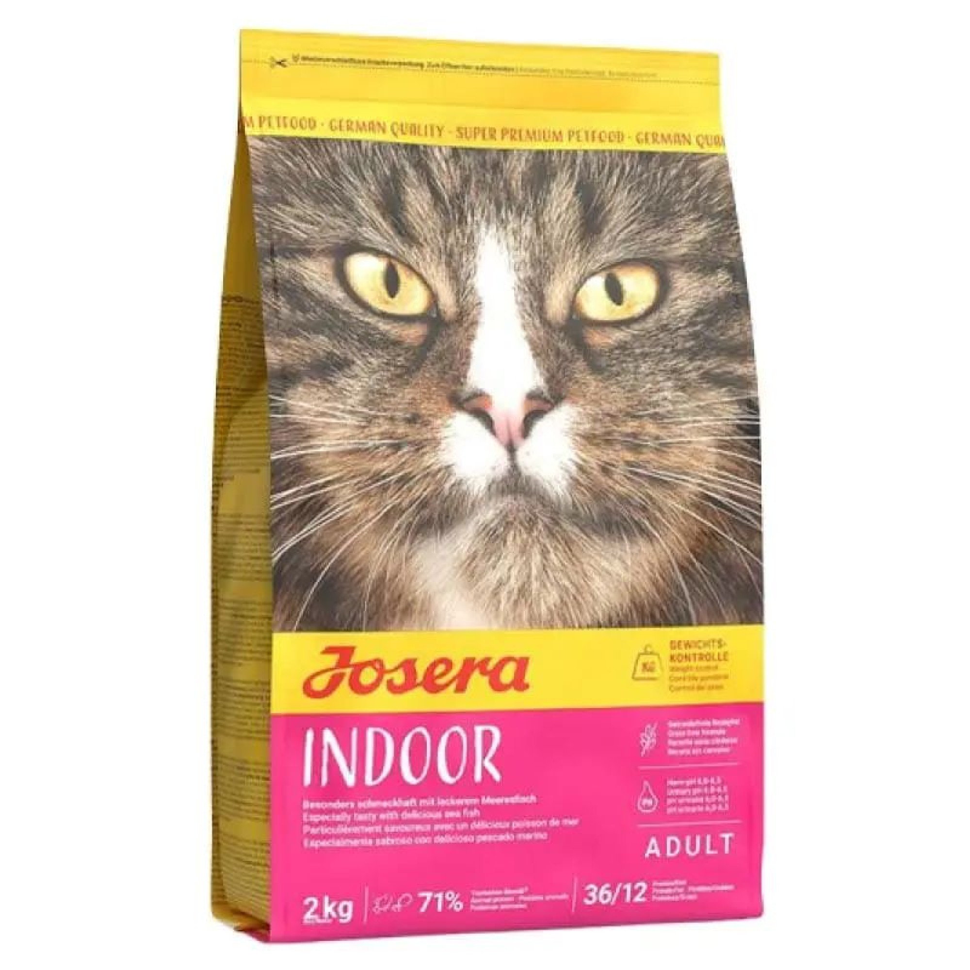 JOSERA INDOOR GRAIN FREE STERILISED ADULT CAT ΜΕ ΦΑΚΗ ΚΑΙ ΠΕΣΤΡΟΦΑ 2kg