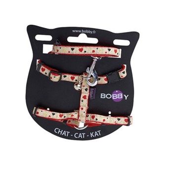 BOBBY PARURE LOVELY ΣΕΤ ΣΑΜΑΡΑΚΙ ΚΑΙ ΟΔΗΓΟΣ ΓΑΤΑΣ XSMALL RED