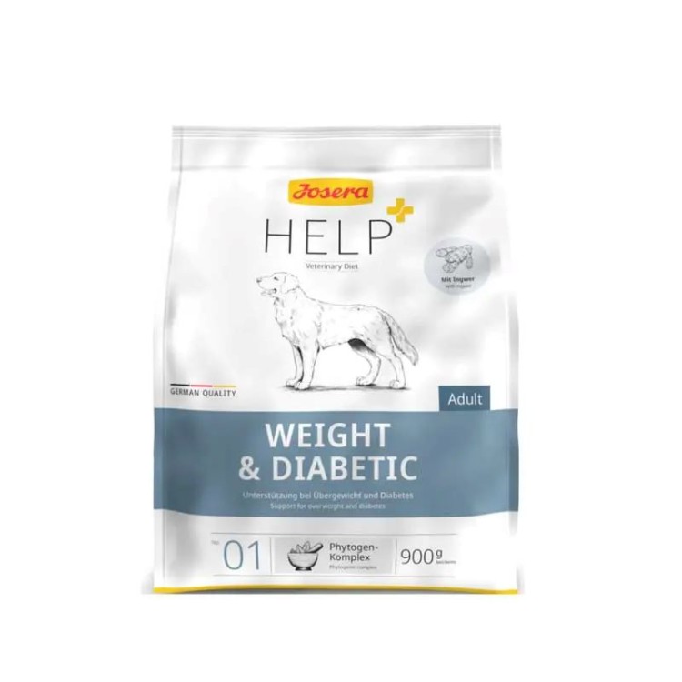JOSERA HELP VETERINARY DIET WEIGHT AND DIABETIC LOW FAT ADULT DOG 900gr