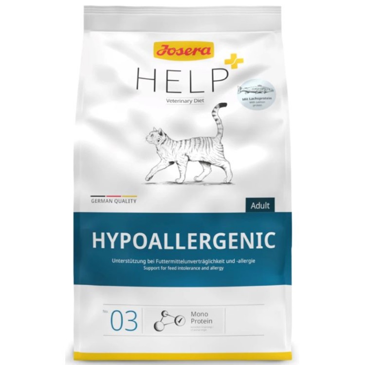 JOSERA HELP VETERINARY DIET HYPOALLERGENIC GRAIN FREE AND MONOPROTEIN ADULT CAT 400gr