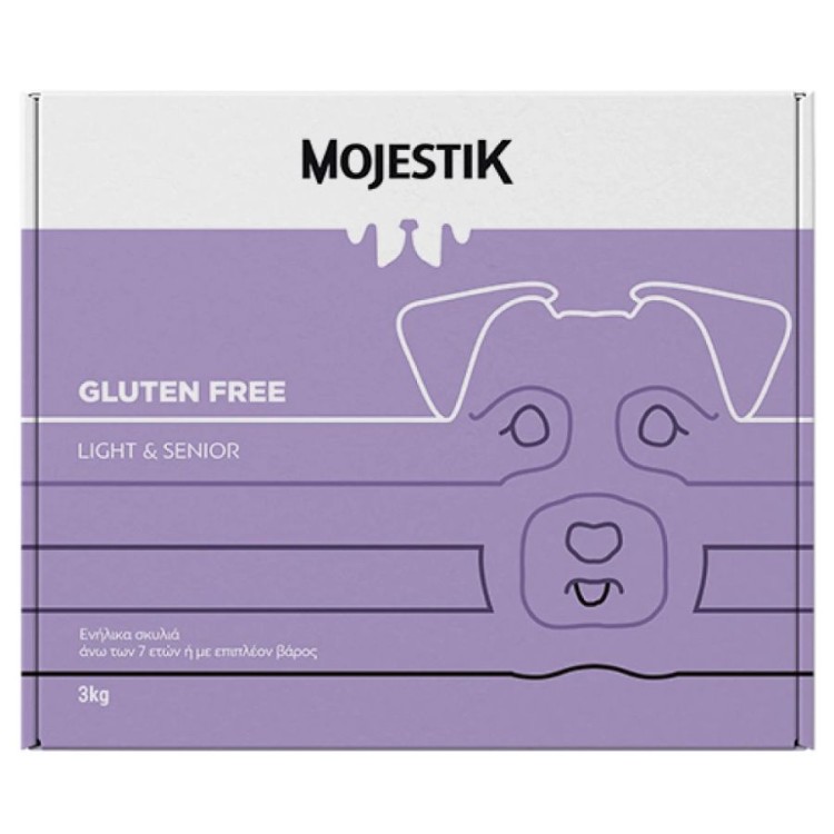 MOJESTIK GLUTEN FREE LIGHT AND SENIOR ALL BREEDS ADULT DOG ΜΟΣΧΑΡΙ ΚΑΙ ΡΥΖΙ 3kg