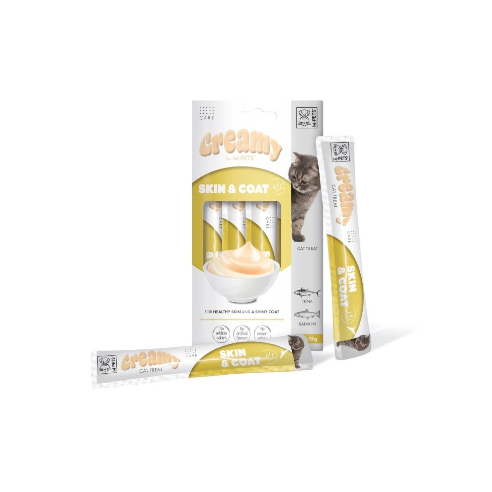 MPETS CREAMY TREAT CAT SKIN AND COAT ΜΕ ΤΟΝΟ ΚΑΙ ΣΟΛΟΜΟ 4x15gr