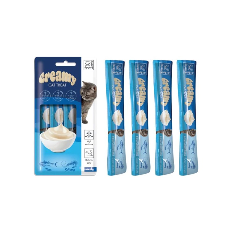 MPETS CREAMY TREAT CAT ΜΕ ΤΟΝΟ ΚΑΙ ΓΑΡΙΔΑ 4x15gr